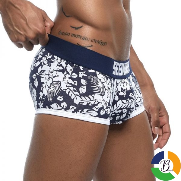 New Brand Male Panties Breathable Boxers Cotton Men Underwear U convex pouch Sexy Underpants Printed leaves 1 » Brabeton » The People's Marketplace » 15/06/2024