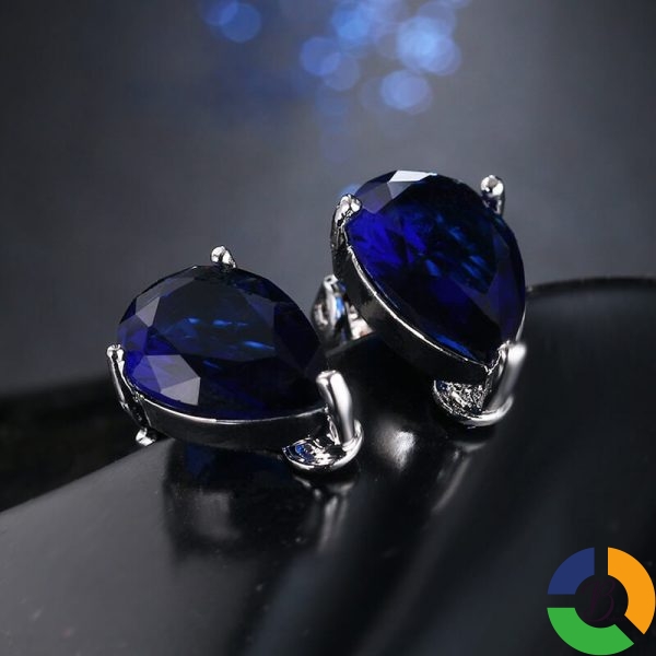 Fashion Water Drop Cubic Zirconia Clip Earrings With Elegant Blue Stone Earrings for Punk Girl Party » Brabeton » The People's Marketplace » 16/06/2024