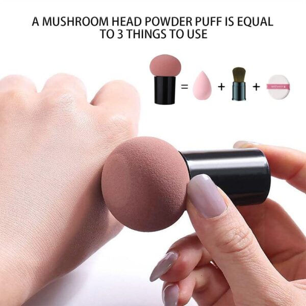 Latex-Free Mushroom Head Makeup Sponge - Dual-Use Cosmetic Blender with Storage Box - Image 6