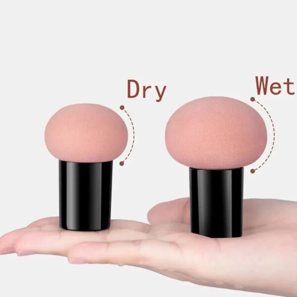 Latex-Free Mushroom Head Makeup Sponge - Dual-Use Cosmetic Blender with Storage Box - Image 2